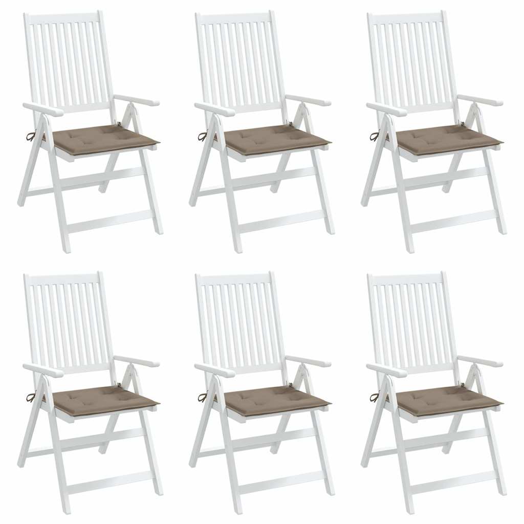 Gartenstuhl-Kissen 6 Stk. Taupe 50x50x3 cm Oxford-Gewebe