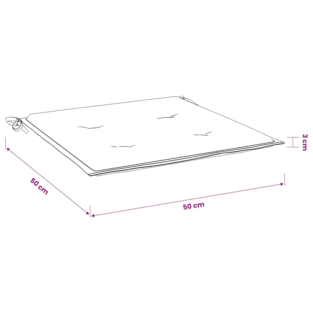 Gartenstuhl-Kissen 4 Stk. Grau Karomuster 50x50x3 cm