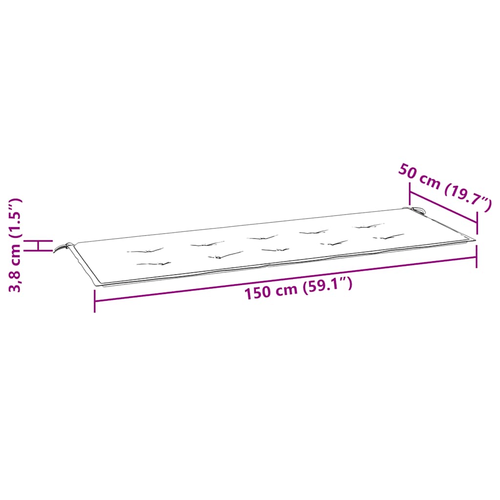 Gartenbank-Auflage Weinrot 150x50x4 cm Oxford-Gewebe