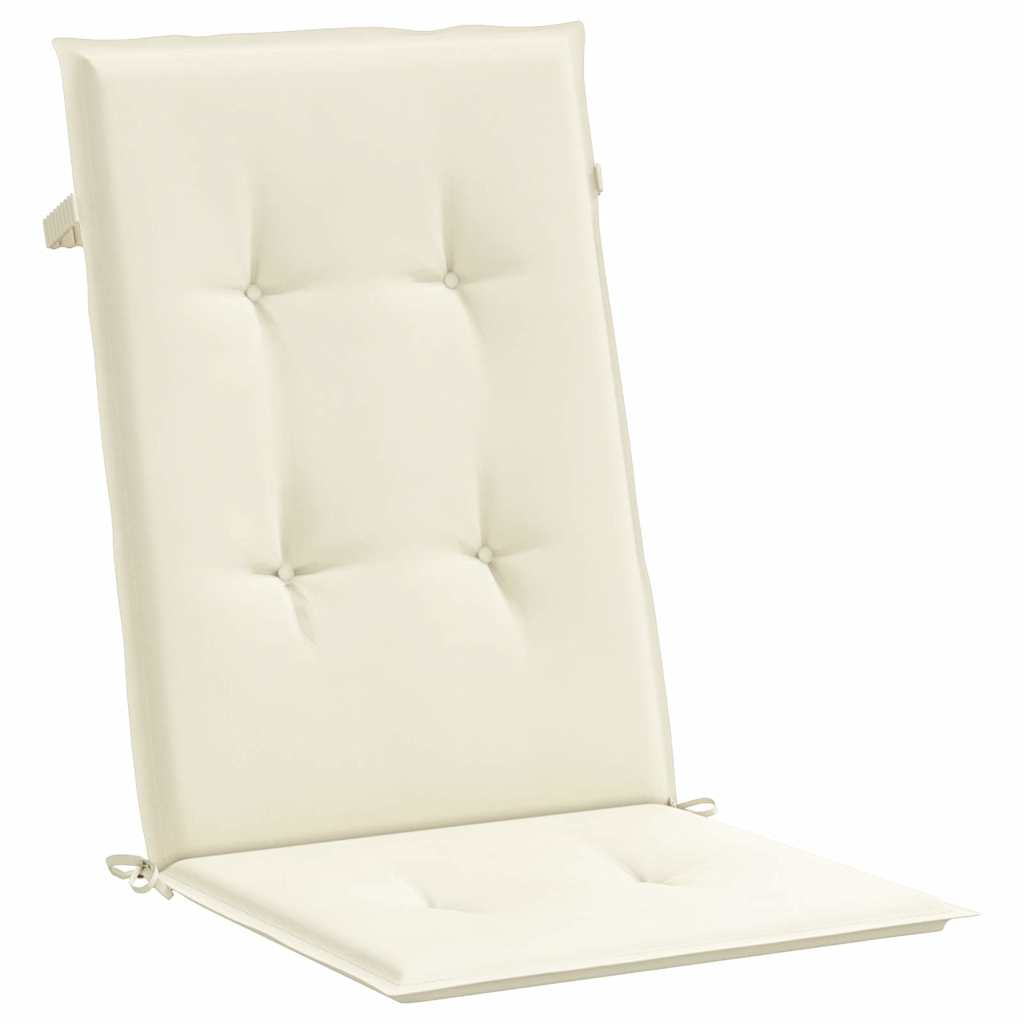 Gartenstuhlauflagen für Hochlehner 6Stk. Creme 120x50x3cm Stoff