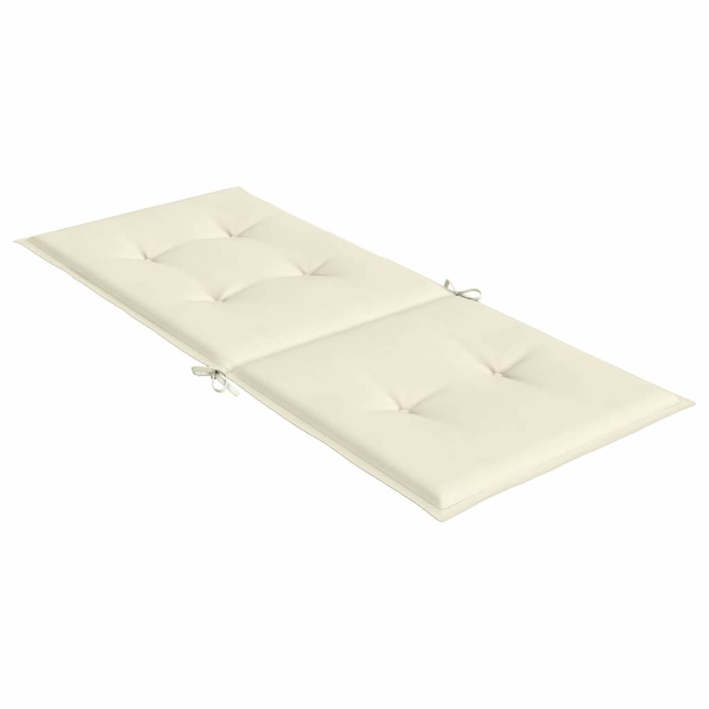 Gartenstuhlauflagen für Hochlehner 6Stk. Creme 120x50x3cm Stoff