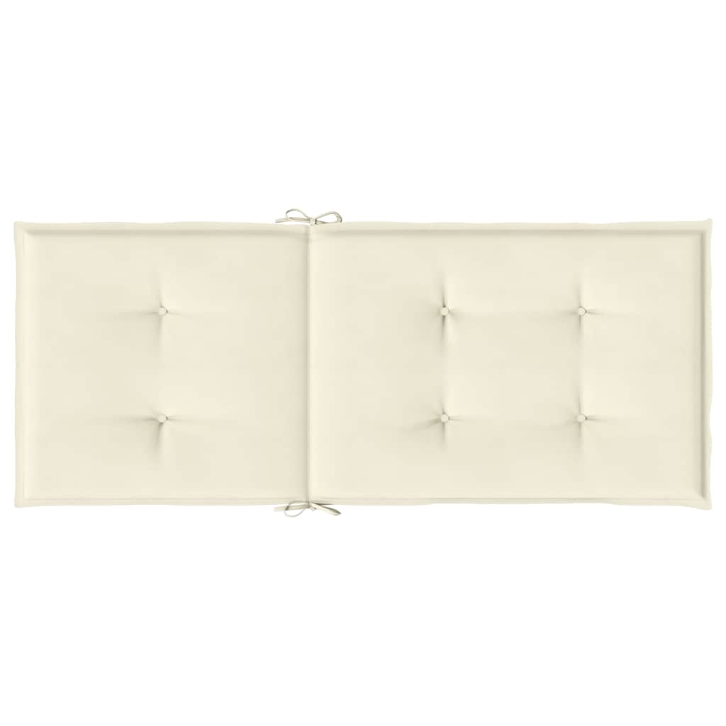 Gartenstuhlauflagen für Hochlehner 6Stk. Creme 120x50x3cm Stoff