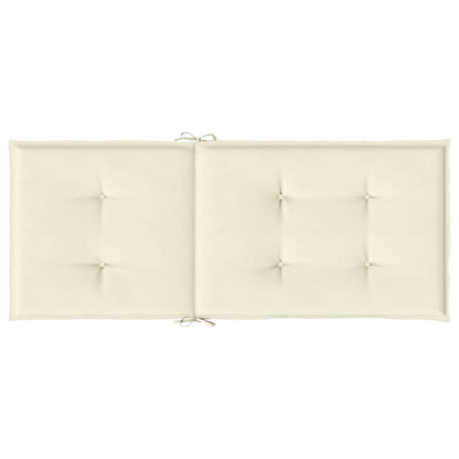 Gartenstuhlauflagen für Hochlehner 6Stk. Creme 120x50x3cm Stoff