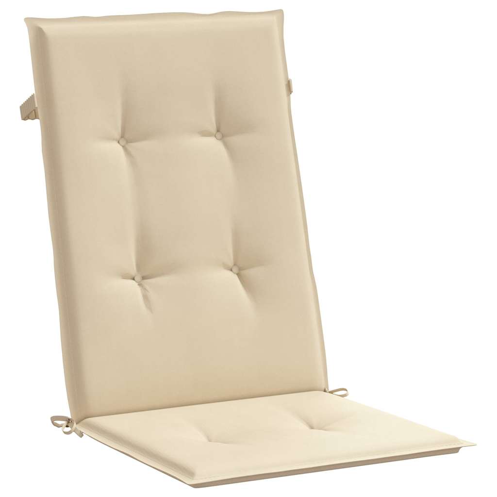Gartenstuhlauflagen für Hochlehner 6Stk. Beige 120x50x3cm Stoff