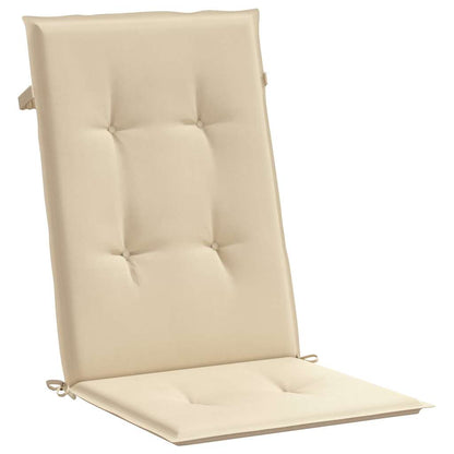 Gartenstuhlauflagen für Hochlehner 6Stk. Beige 120x50x3cm Stoff