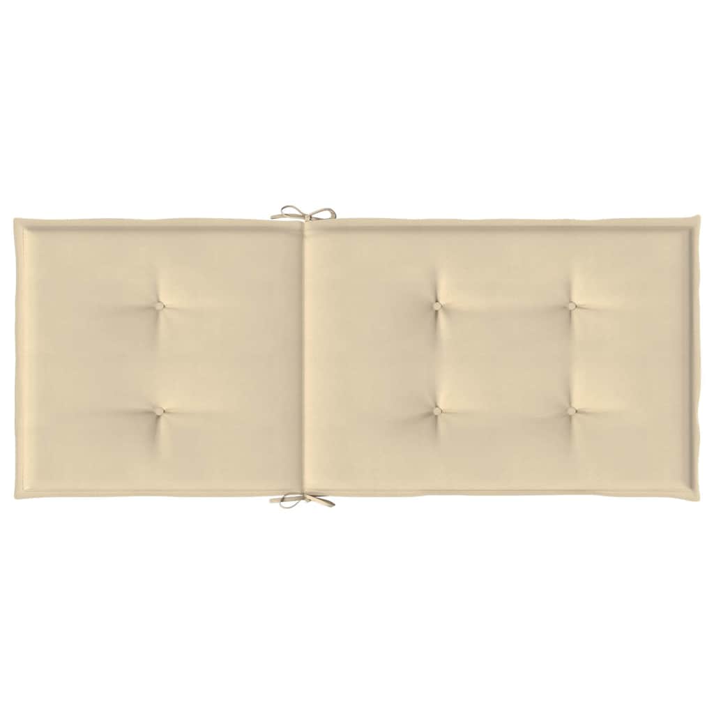 Gartenstuhlauflagen für Hochlehner 6Stk. Beige 120x50x3cm Stoff