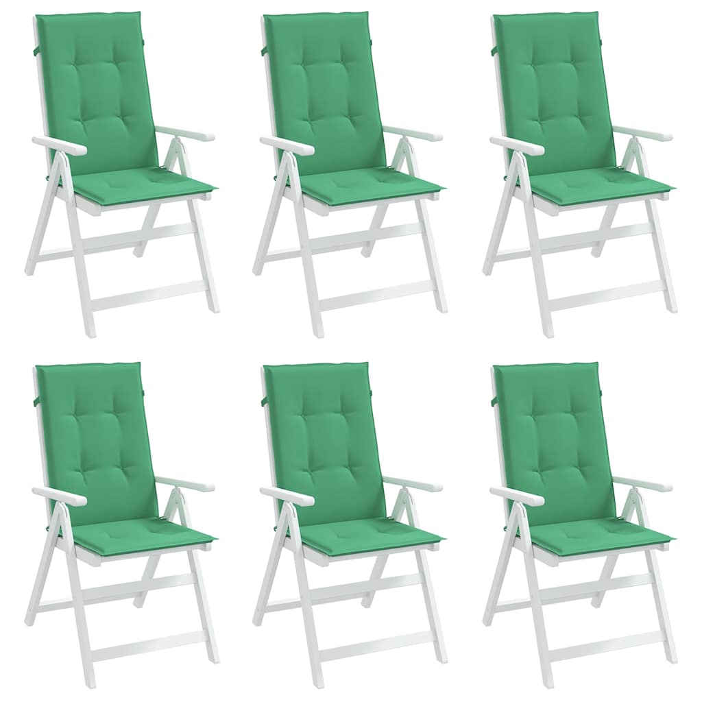 Gartenstuhlauflagen für Hochlehner 6 Stk. Grün 120x50x3cm Stoff