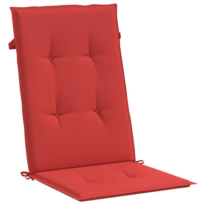 Gartenstuhlauflagen für Hochlehner 6 Stk. Rot 120x50x3 cm Stoff