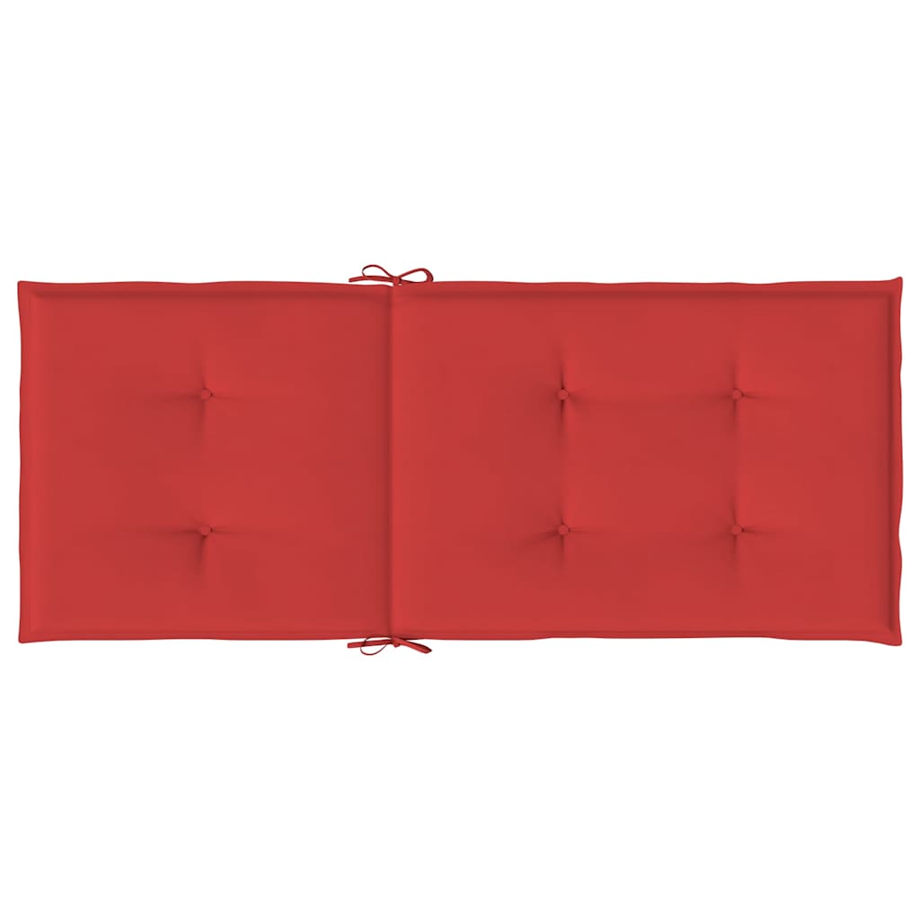 Gartenstuhlauflagen für Hochlehner 6 Stk. Rot 120x50x3 cm Stoff