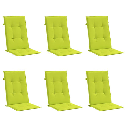 Gartenstuhlauflagen für Hochlehner 6 Stk. Knallgrün 120x50x3 cm