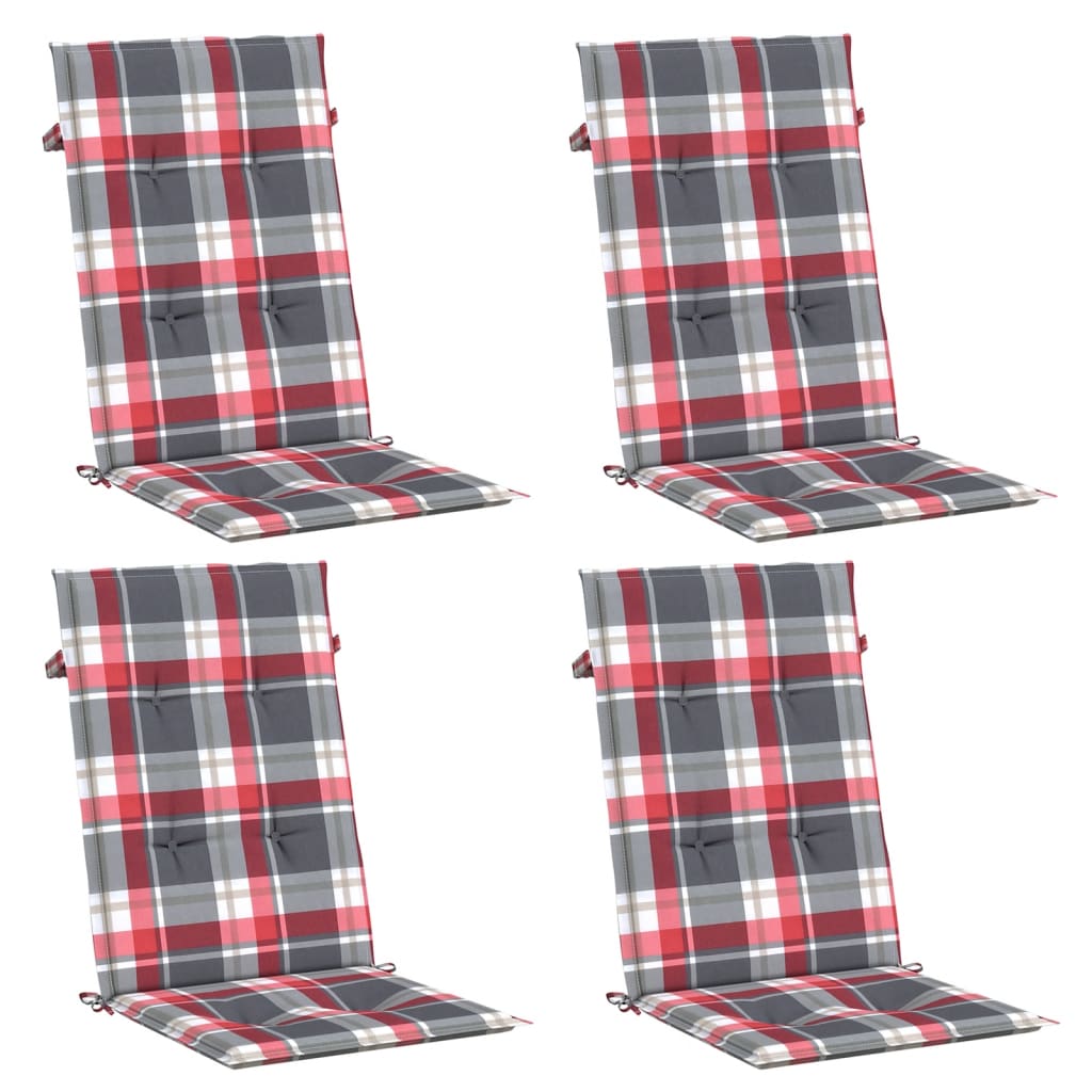 Gartenstuhlauflagen für Hochlehner 4 Stk. 120x50x3 cm Stoff
