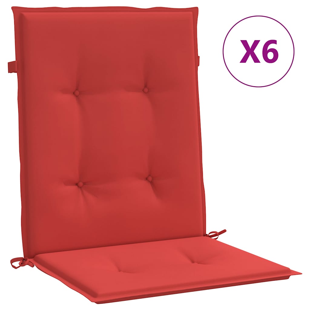 Gartenstuhl-Kissen 6 Stk. Rot 100 x 50 x 3 cm