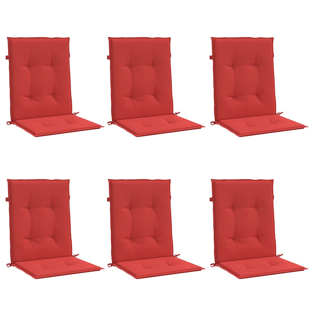 Gartenstuhl-Kissen 6 Stk. Rot 100 x 50 x 3 cm