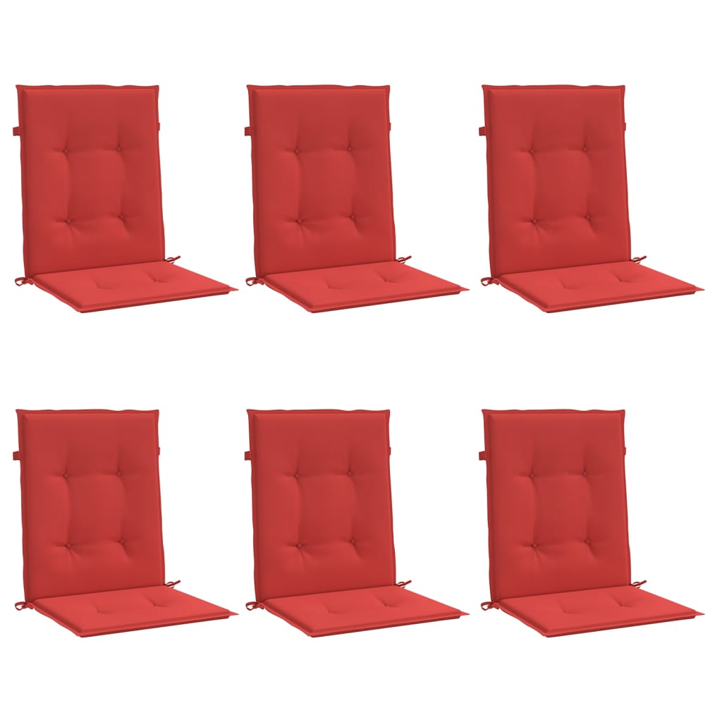 Gartenstuhlauflagen für Niedriglehner 6 Stk. Rot 100x50x3 cm