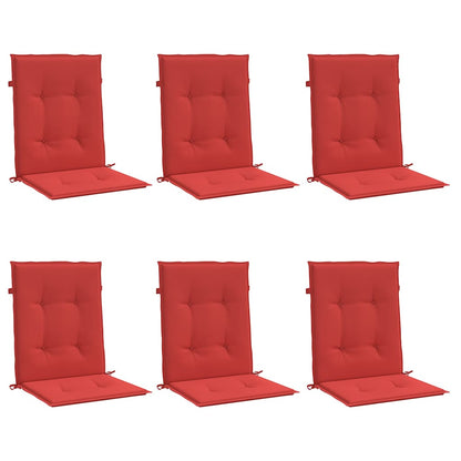 Gartenstuhlauflagen für Niedriglehner 6 Stk. Rot 100x50x3 cm