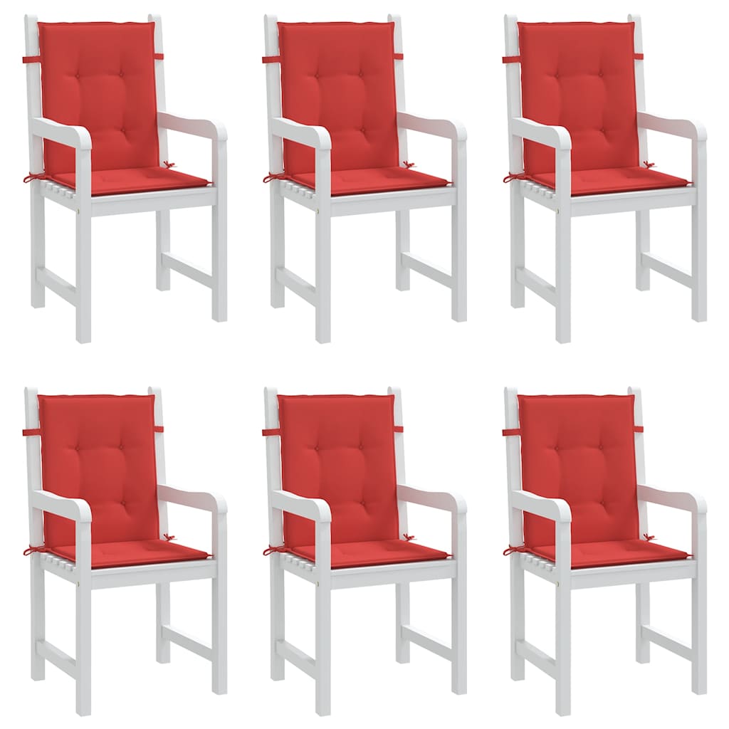 Gartenstuhl-Kissen 6 Stk. Rot 100 x 50 x 3 cm