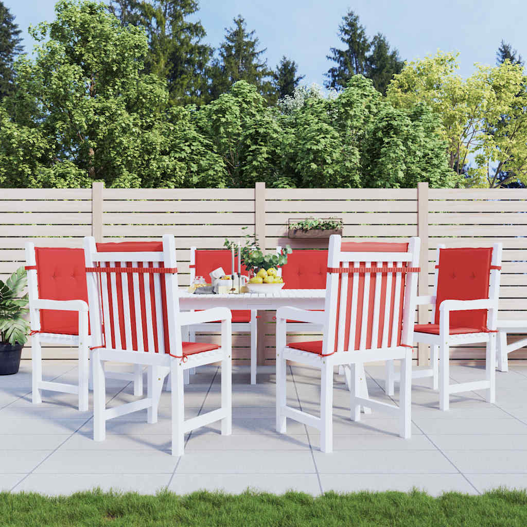 Gartenstuhl-Kissen 6 Stk. Rot 100 x 50 x 3 cm