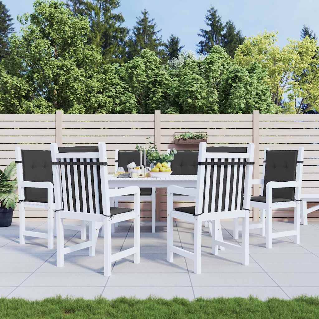 Gartenstuhlauflagen für Niedriglehner 6 Stk. Schwarz 100x50x3cm