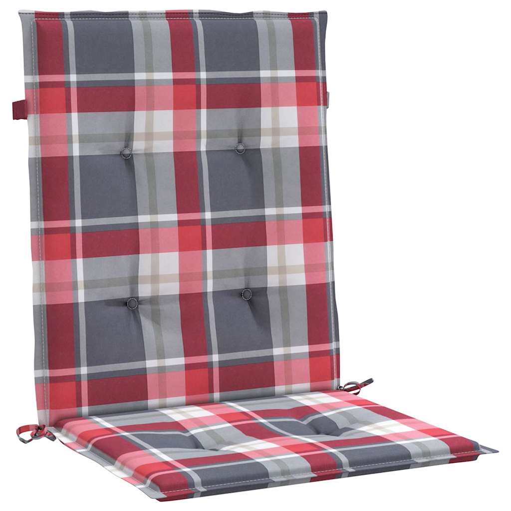 Gartenstuhl-Kissen 4 Stk. Oxford-Stoff Rotes Karomuster
