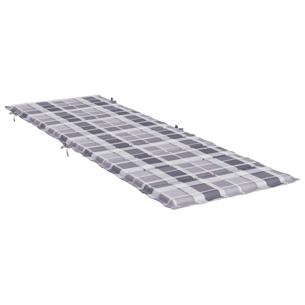 Sonnenliegen-Auflage Grau Karomuster 186x58x4 cm Oxford-Gewebe