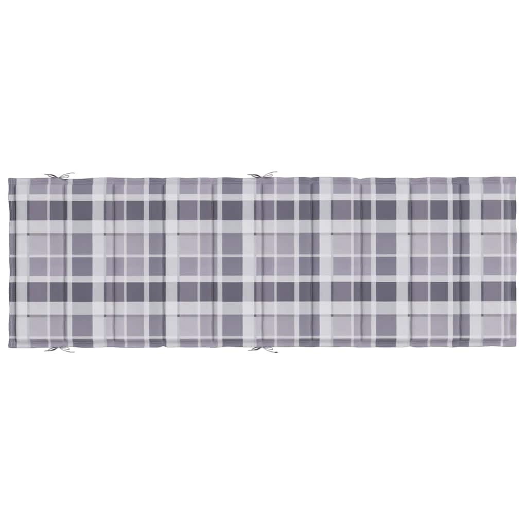 Sonnenliegen-Auflage Grau Karomuster 186x58x4 cm Oxford-Gewebe