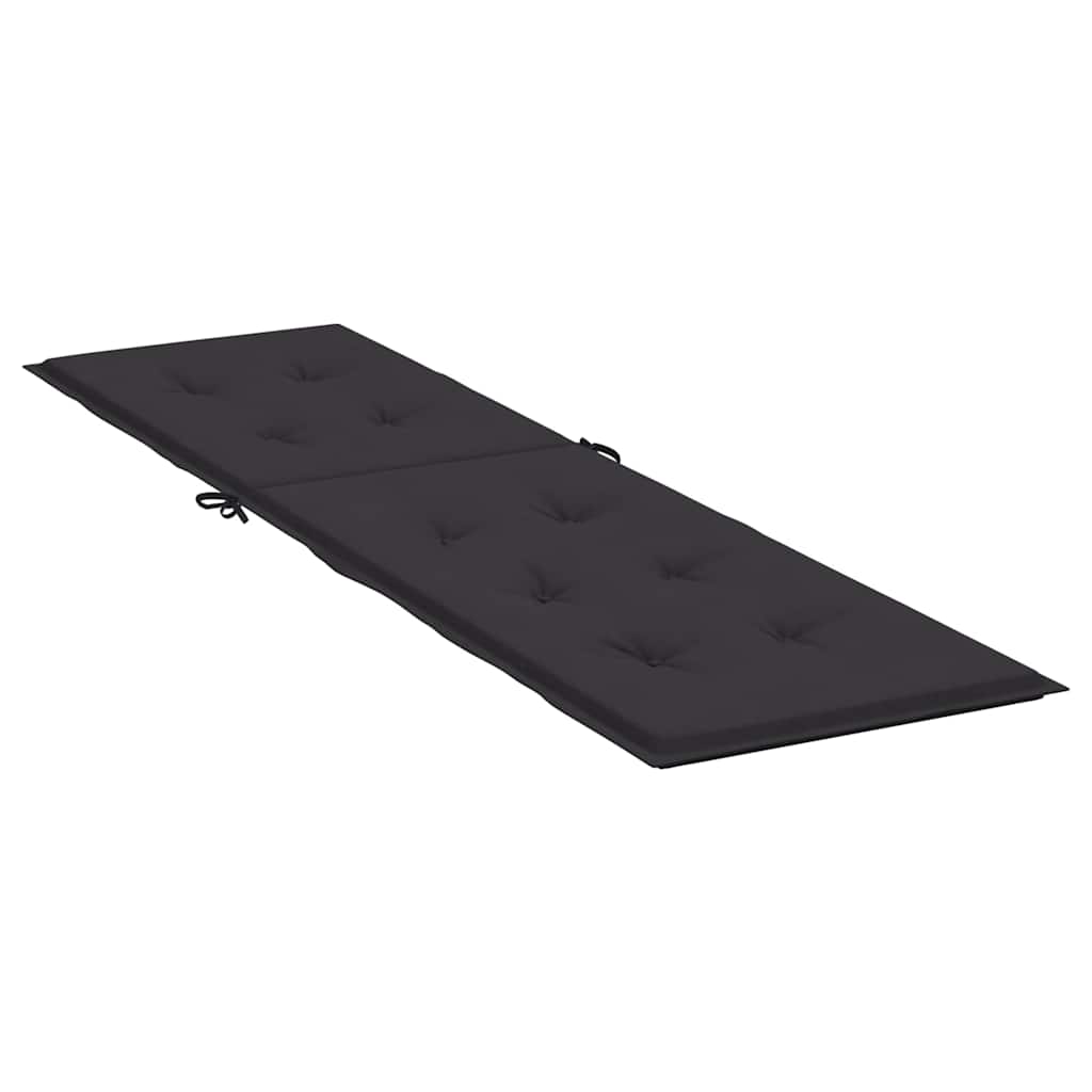 Liegestuhl-Auflage Schwarz (75+105)x50x4 cm