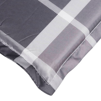 Sonnenliegen-Auflage Grau Karomuster 200x60x3 cm Oxford-Gewebe
