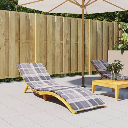 Sonnenliegen-Auflage Grau Karomuster 200x60x3 cm Oxford-Gewebe