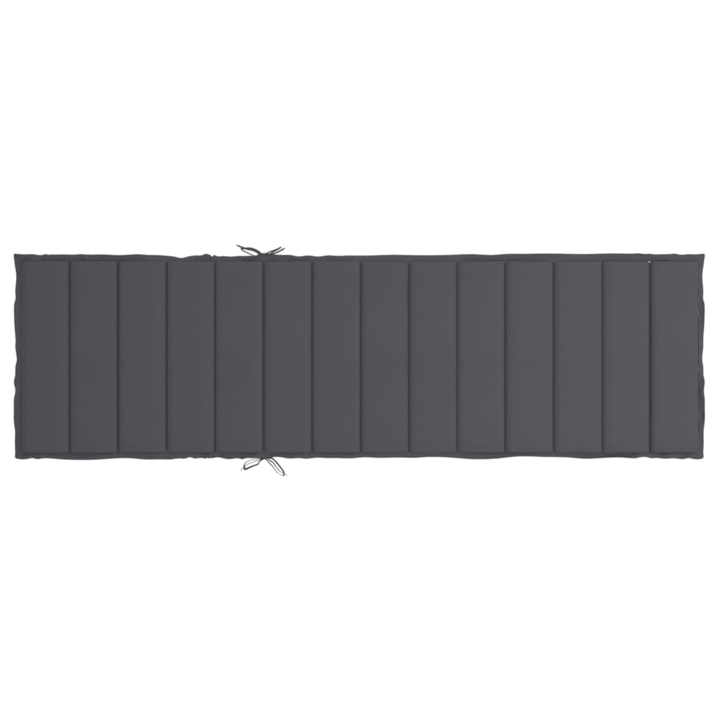 Sun lounger cushion anthracite 200x70x3 cm Oxford fabric