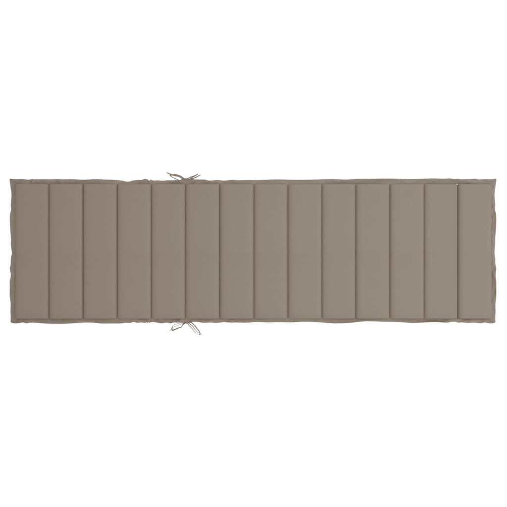 Coussin de bain de soleil taupe 200x70x3 cm tissu Oxford