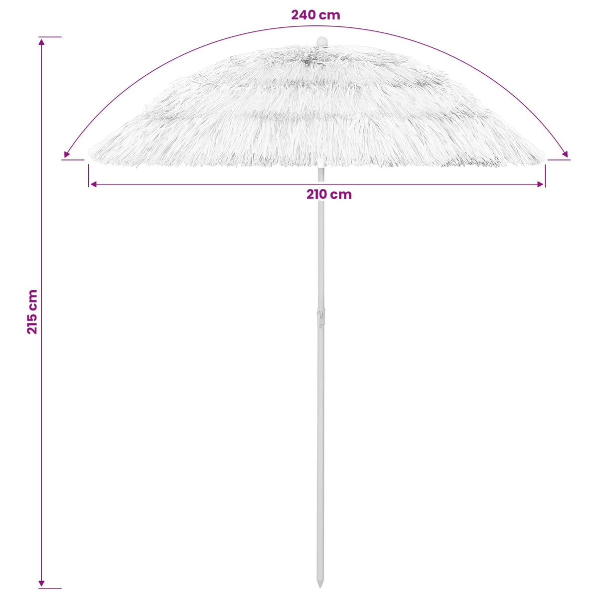 Sonnenschirm Hawaii Weiß 240 cm