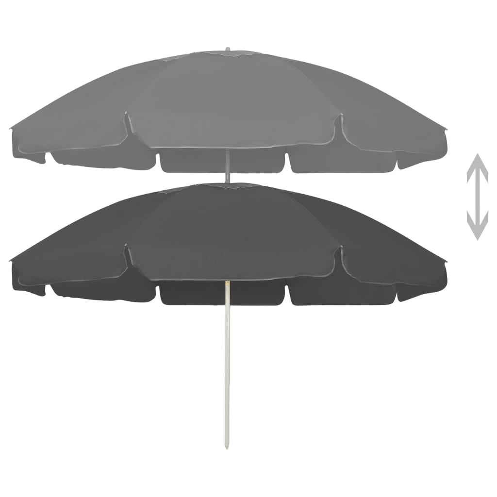 Strandschirm Anthrazit 240 cm