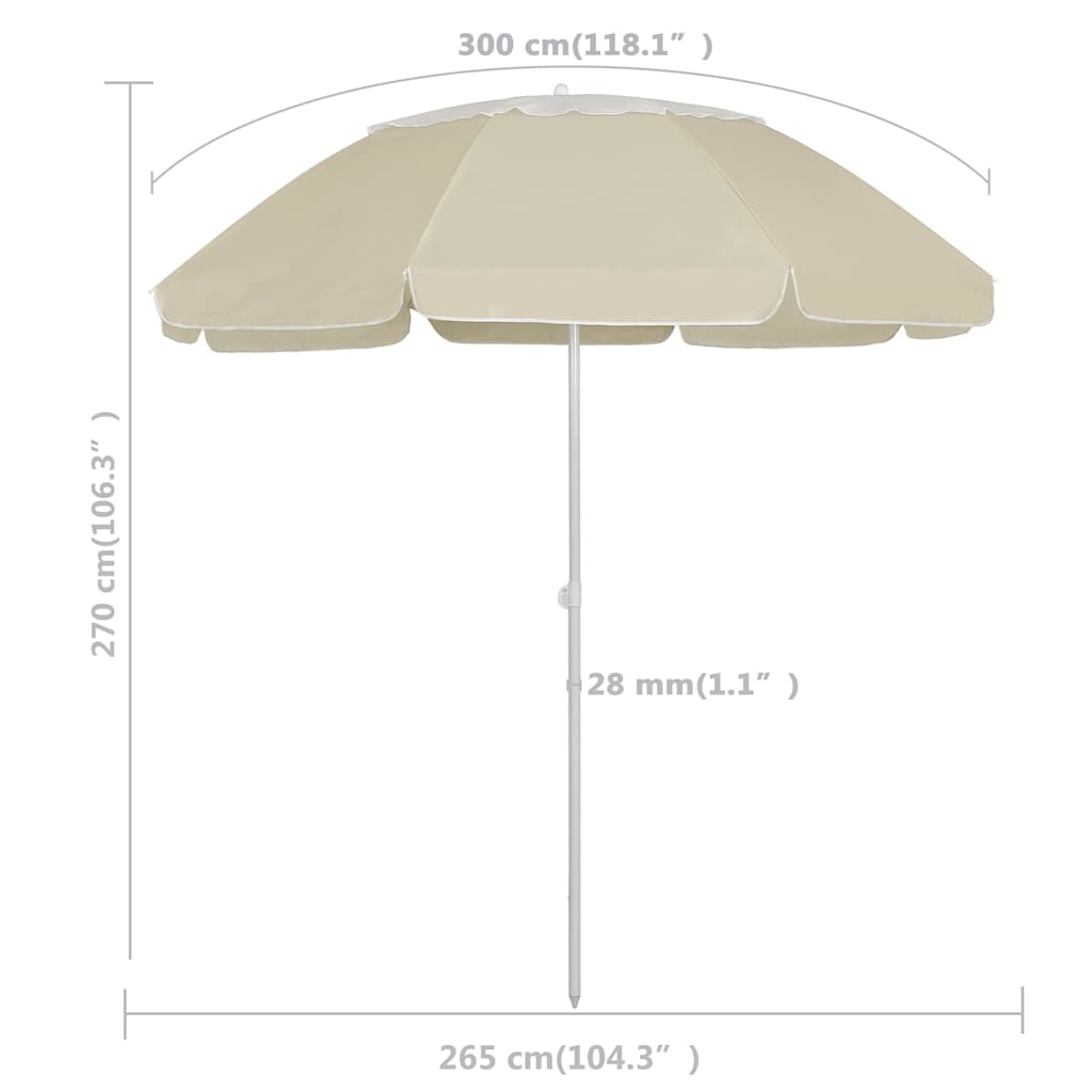 Strandschirm Sandgelb 300 cm