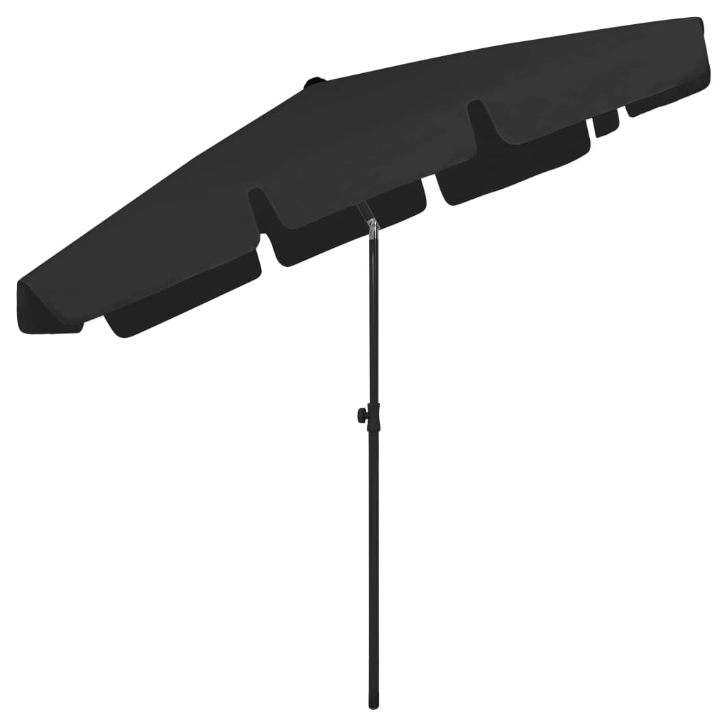 Strandschirm Schwarz 200x125 cm