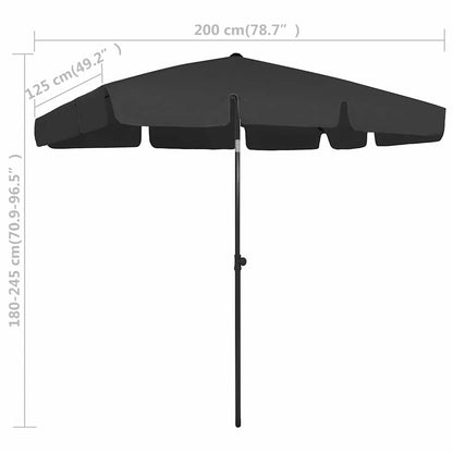 Strandschirm Schwarz 200x125 cm