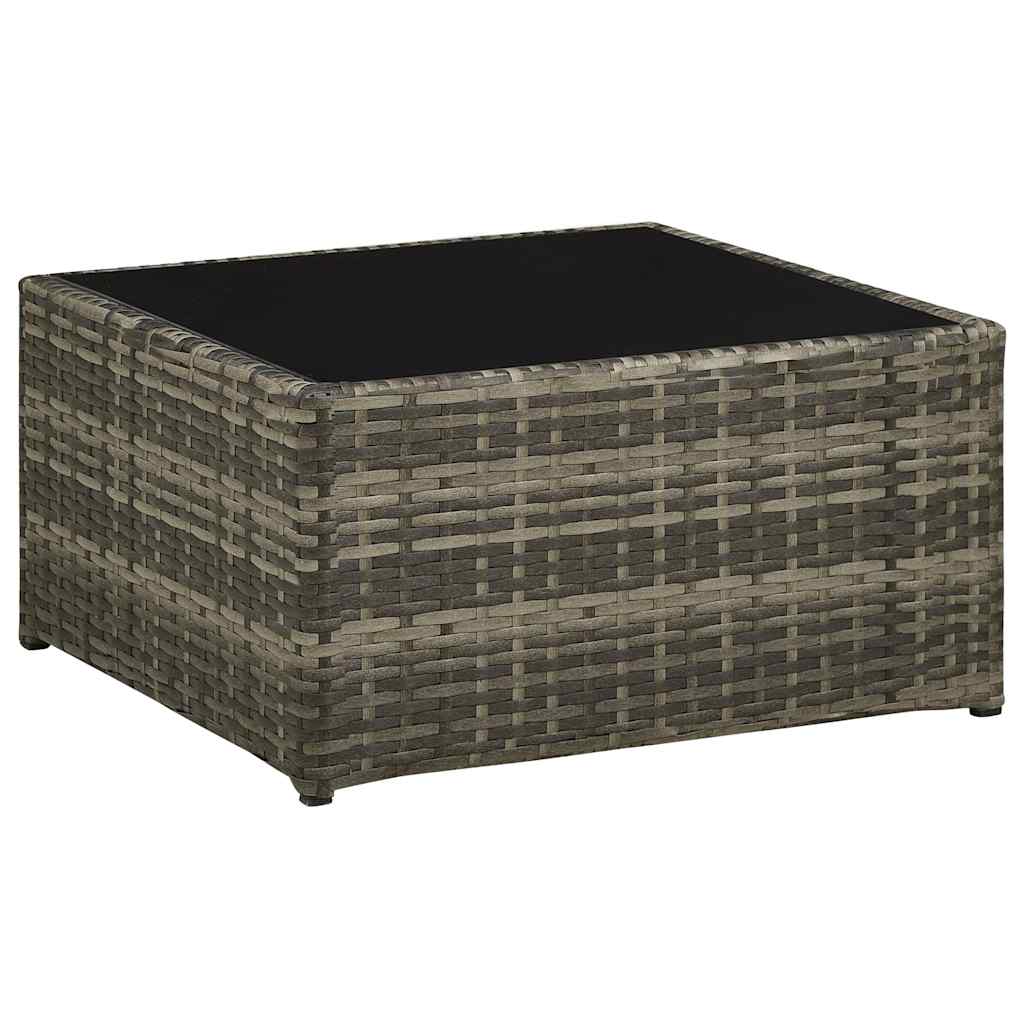 4-tlg. Garten-Lounge-Set mit Kissen Poly Rattan Grau