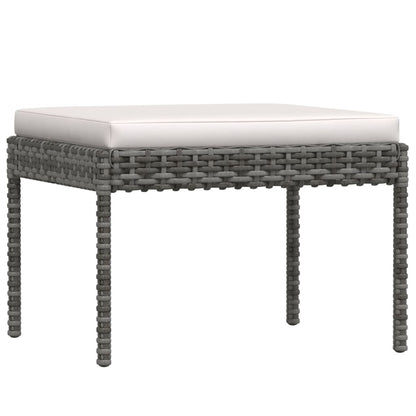6-tlg. Garten-Lounge-Set mit Kissen Poly Rattan Grau