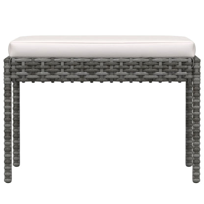 6-tlg. Garten-Lounge-Set mit Kissen Poly Rattan Grau