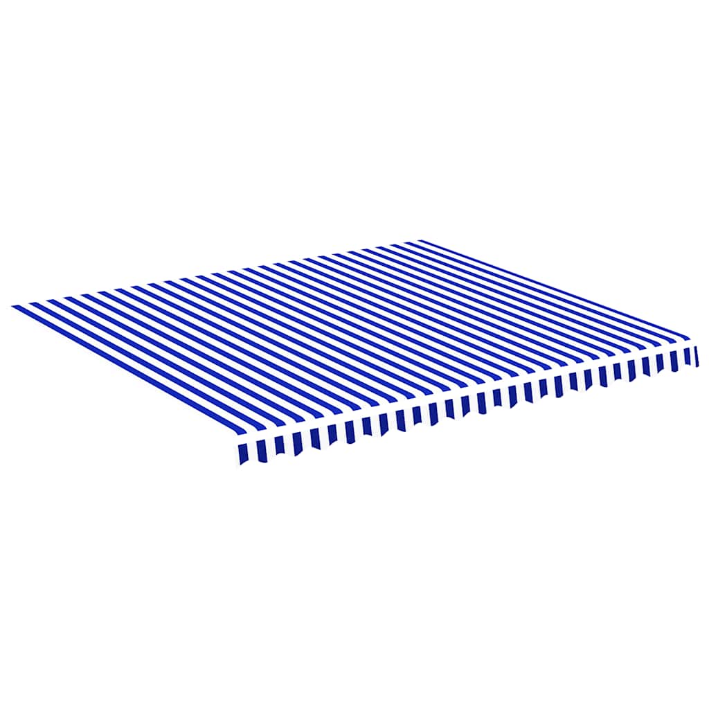 Ersatzstoff für Markise Blau und Weiß 400x350 cm Polyester