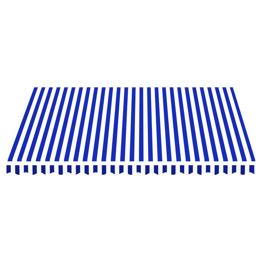 Ersatzstoff für Markise Blau und Weiß 400x350 cm Polyester
