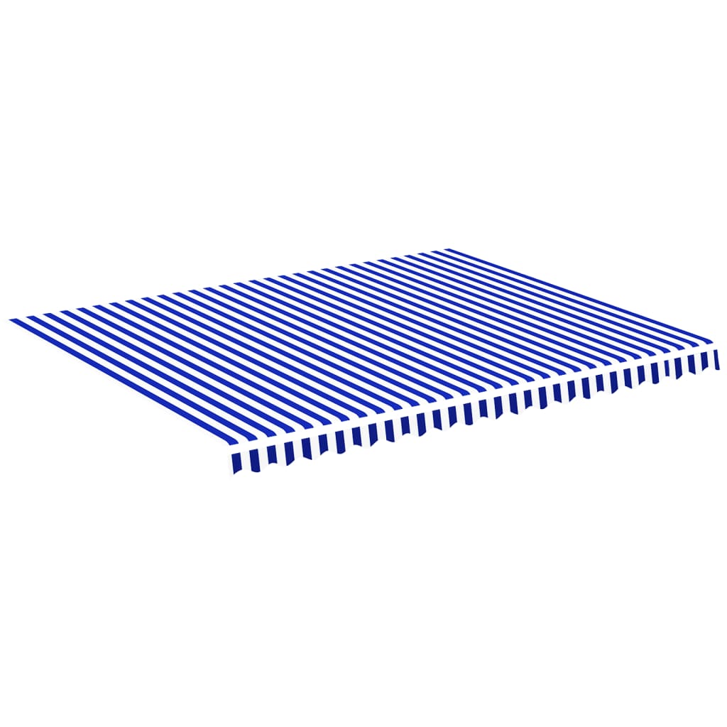 Ersatzstoff für Markise Blau und Weiß 450x350 cm Polyester