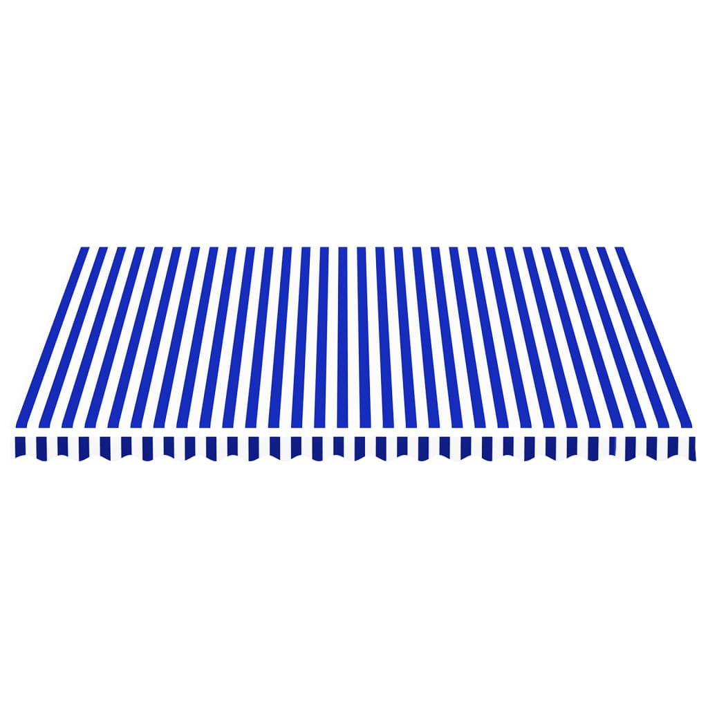 Ersatzstoff für Markise Blau und Weiß 450x350 cm Polyester