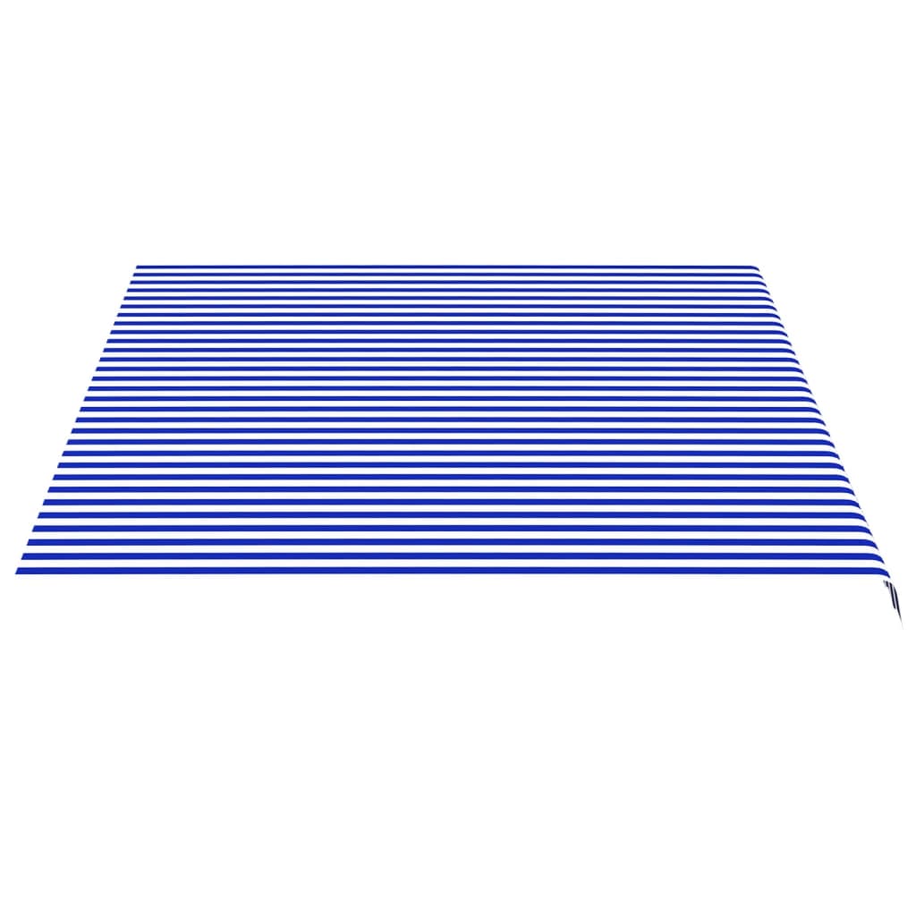 Ersatzstoff für Markise Blau und Weiß 450x350 cm Polyester