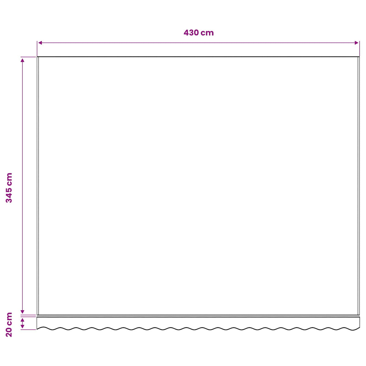 Ersatzstoff für Markise Blau und Weiß 450x350 cm Polyester