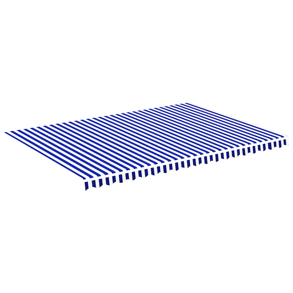 Ersatzstoff für Markise Blau und Weiß 500x350 cm Polyester