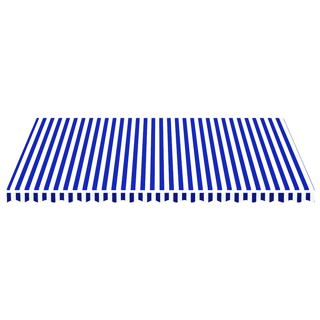 Ersatzstoff für Markise Blau und Weiß 500x350 cm Polyester