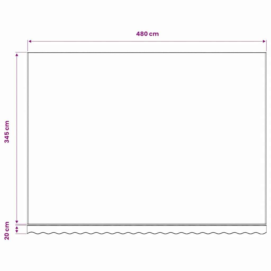 Ersatzstoff für Markise Blau und Weiß 500x350 cm Polyester