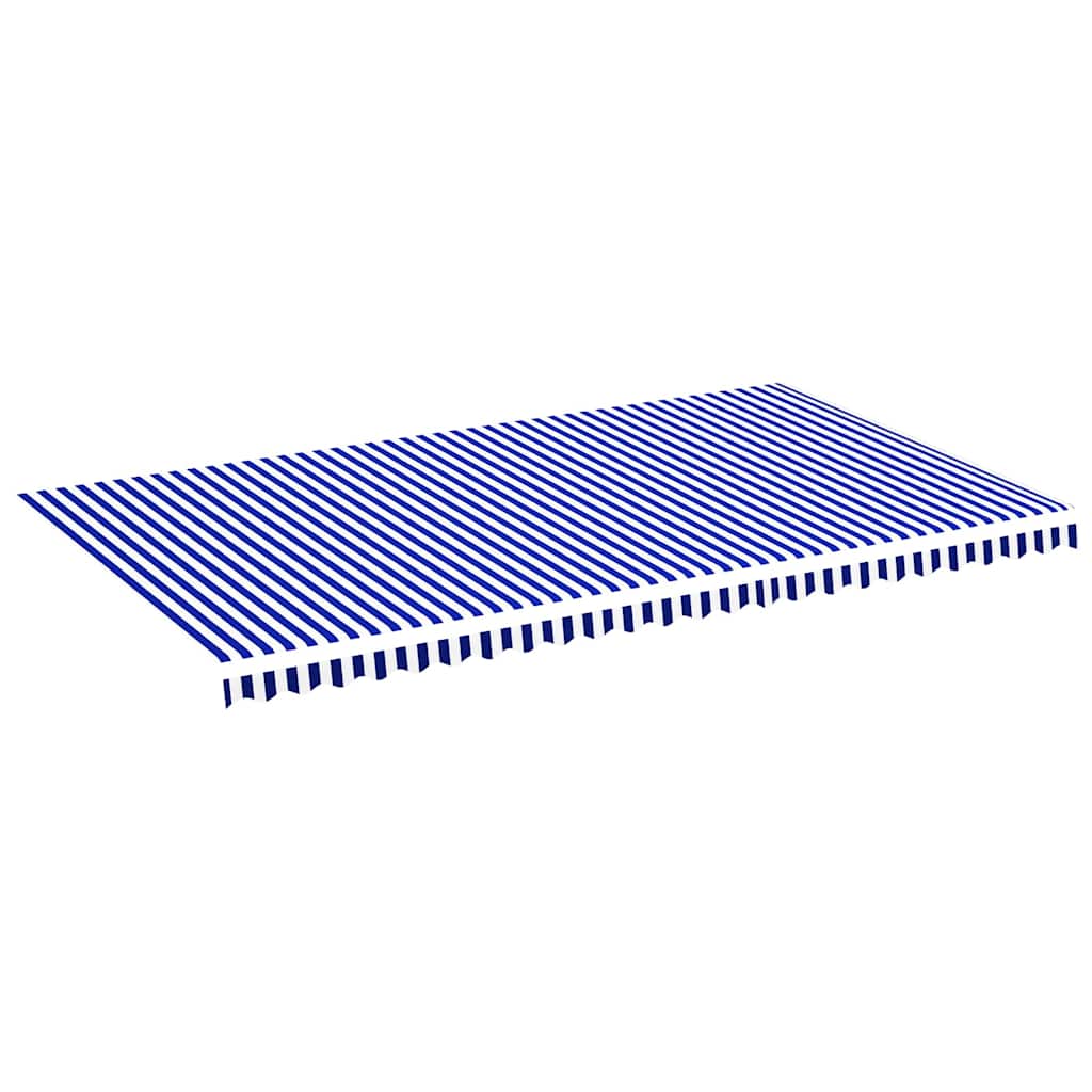 Ersatzstoff für Markise Blau und Weiß 600x350 cm Polyester