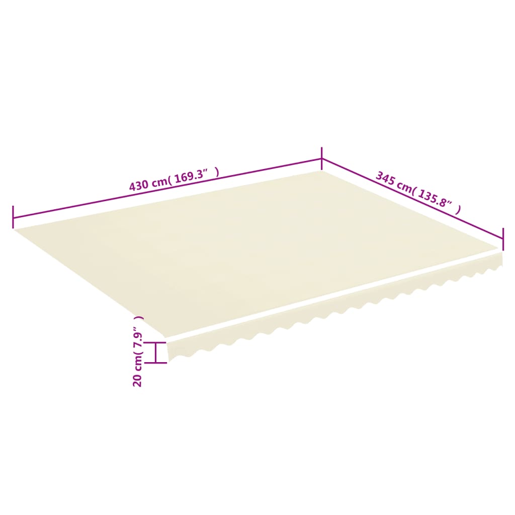 Ersatzstoff für Markise Creme 450x350 cm Polyester