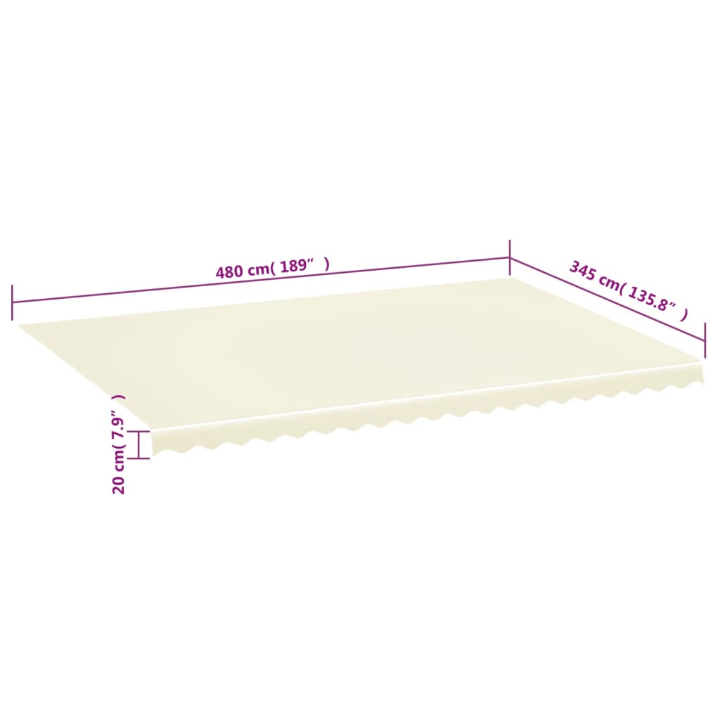 Ersatzstoff für Markise Creme 500x350 cm Polyester
